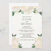 Fleurs blanches faire-part de mariage (Devant / Derrière)