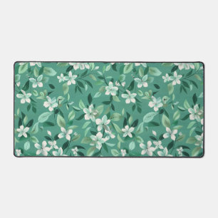 Fleurs blanches fantaisistes sur Turquoise