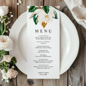 Fleurs blanches & Feuilles de verdure Menu Mariage