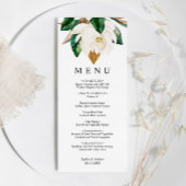 Fleurs blanches & Feuilles de verdure Menu Mariage