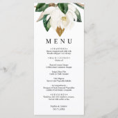 Fleurs blanches & Feuilles de verdure Menu Mariage (Devant)