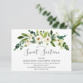Fleurs blanches fleurissant doux 16 Invitation (Debout devant)