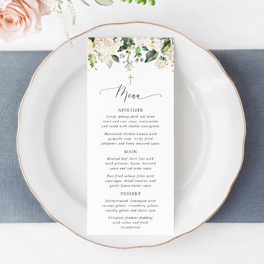 Fleurs blanches, Fleurs crème, Bohème, Menu baptêm