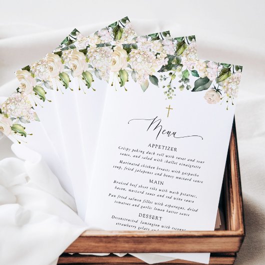 Fleurs blanches, Fleurs crème, Bohème, Menu baptêm