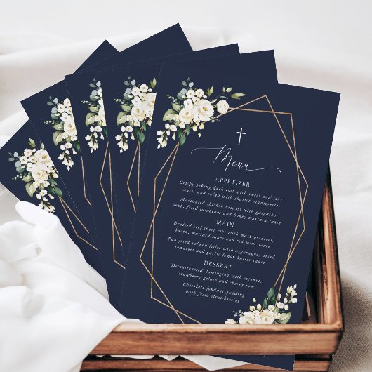 Fleurs blanches, fleurs crème, Bohème, Menu baptêm