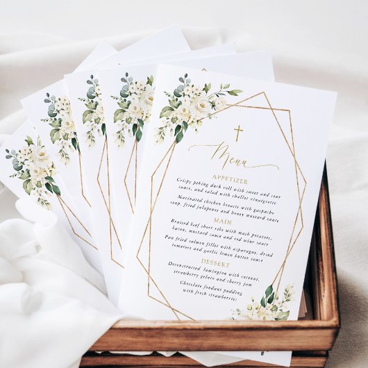 Fleurs blanches, Fleurs crème, Bohème, Menu baptêm