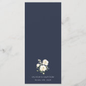 Fleurs blanches, Fleurs crème, Bohème, Menu baptêm (Dos)