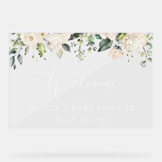 Fleurs blanches, Fleurs de crème, Baby shower d'ac (Recto)