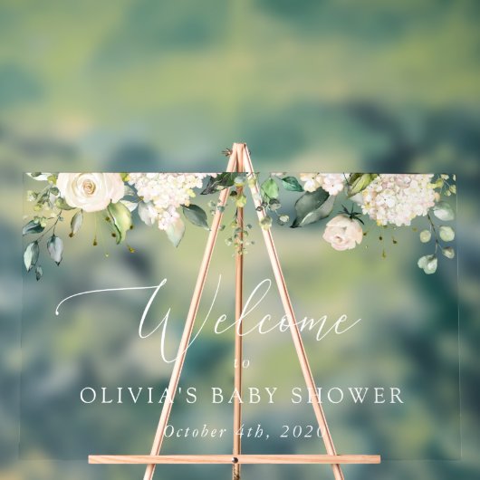 Fleurs blanches, Fleurs de crème, Baby shower d'ac (Neutre)