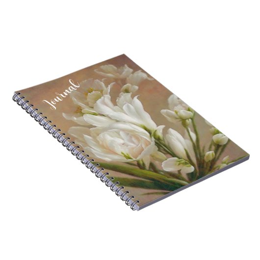 Fleurs blanches Floral Art Journal (Côté Droit)