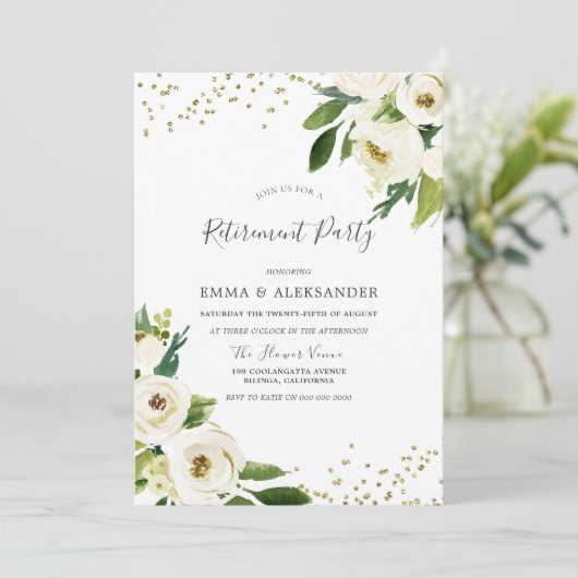Fleurs blanches Invitation de la Retraite d'Or mod (Debout devant)