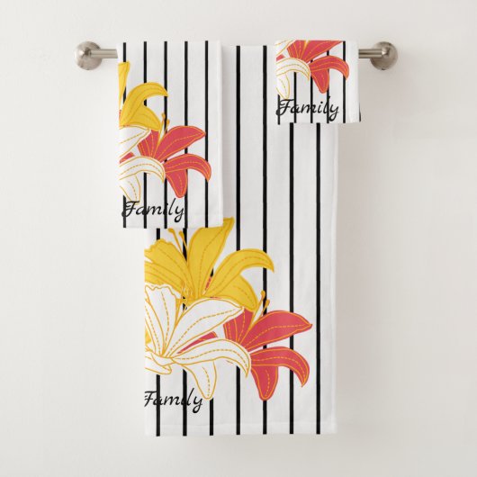 Fleurs blanches jaunes orange sur bande blanche no (En situation)