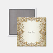 Fleurs blanches Magnet décoratif en or (Recto/Verso)