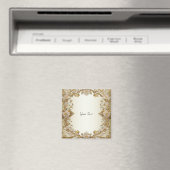 Fleurs blanches Magnet décoratif en or (In Situ (Lave-vaisselle))