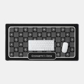 Fleurs blanches minimalistes - vérifiées sur noir (Clavier et souris)