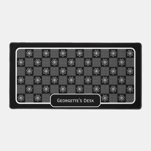 Fleurs blanches minimalistes - vérifiées sur noir (Recto)