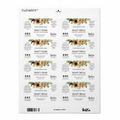 Fleurs blanches modernes face Étiquettes de sérum (Feuille entière)