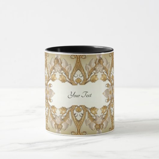 Fleurs blanches Mug d'or décoratif (Centre)