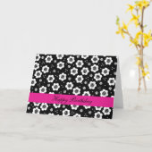 Fleurs blanches noires mignonnes Carte d'anniversa (Fleur jaune)