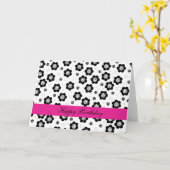 Fleurs blanches noires mignonnes Carte d'anniversa (Fleur jaune)