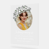 Fleurs Blanches Ovale Photo En Mémoire Amoureuse (Angle)