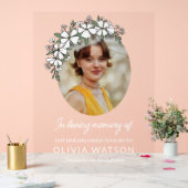 Fleurs Blanches Ovale Photo En Mémoire Amoureuse (Mariage)