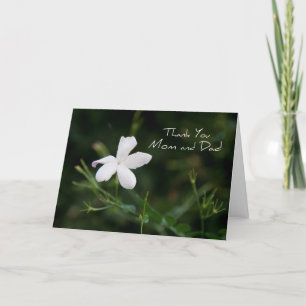 Fleurs blanches Parents de mariage Carte de remerc