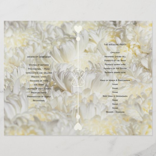 Fleurs blanches pliées modèle du programme de mari (Devant)