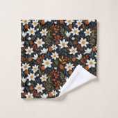 Fleurs blanches pour l'automne (Gant de toilette)