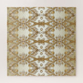 Fleurs blanches Puzzle d'or décoratif (Horizontal)