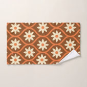 Fleurs blanches rétro sur oignon Vintage Brown (Serviette à main)