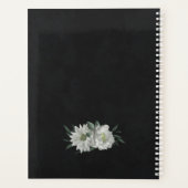 fleurs blanches romantiques & feuilles verts noir (Dos)