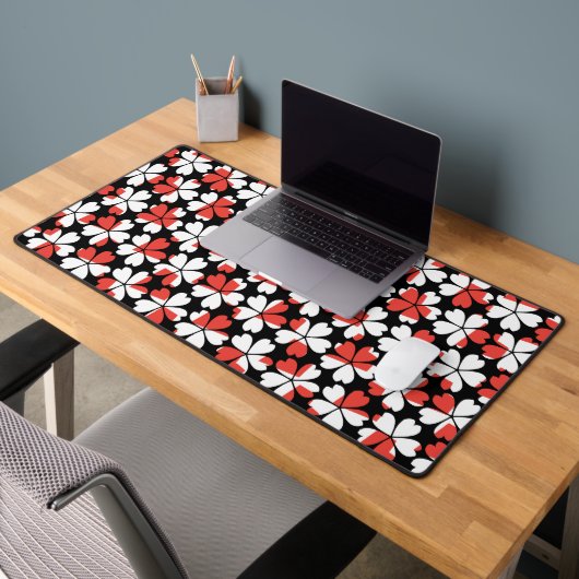 Fleurs blanches rouges mignons motif (Bureau 2)