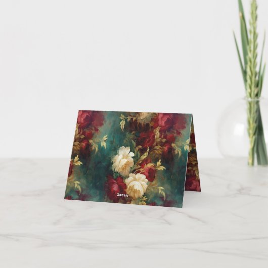 Fleurs blanches rouges romantiques Merci (Dos)