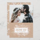 Fleurs blanches rustiques chic sur Merci papier Kr (Devant / Derrière)