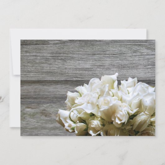Fleurs blanches rustiques Couples Invitations de d (Dos)