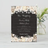 Fleurs blanches rustiques et Faire-part de mariage (Debout devant)