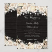 Fleurs blanches rustiques et Faire-part de mariage (Devant / Derrière)