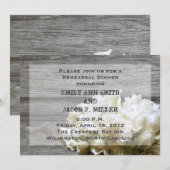 Fleurs blanches rustiques Invitations Dîner de rép (Devant / Derrière)