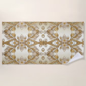 Fleurs blanches Serviette décorative Gold Beach (Devant)