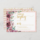 Fleurs blanches Stripes & Mariage d'or Réponse RSV (Devant / Derrière)