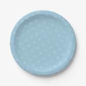Fleurs blanches sur assiette bleu clair (Devant)