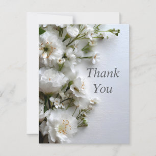 Fleurs blanches sur Cartes de remerciements en pap