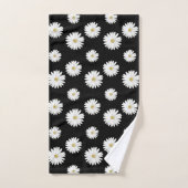 Fleurs blanches sur fond noir (Serviette à main)