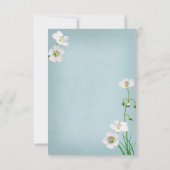 Fleurs blanches sur mariage bleu RSVP (Dos)
