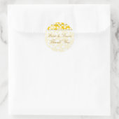 Fleurs Blanches Sur Sticker Mariage Jaune (Sac)