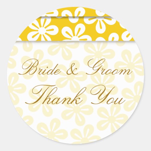 Fleurs Blanches Sur Sticker Mariage Jaune (Devant)