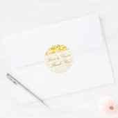 Fleurs Blanches Sur Sticker Mariage Jaune (Enveloppe)