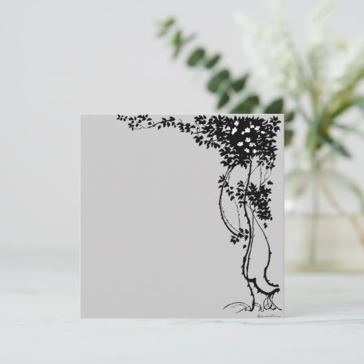 Fleurs blanches sur une vigne Invitation d'art Vin (Debout devant)