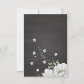 fleurs blanches verdure carte de remerciements noi (Dos)